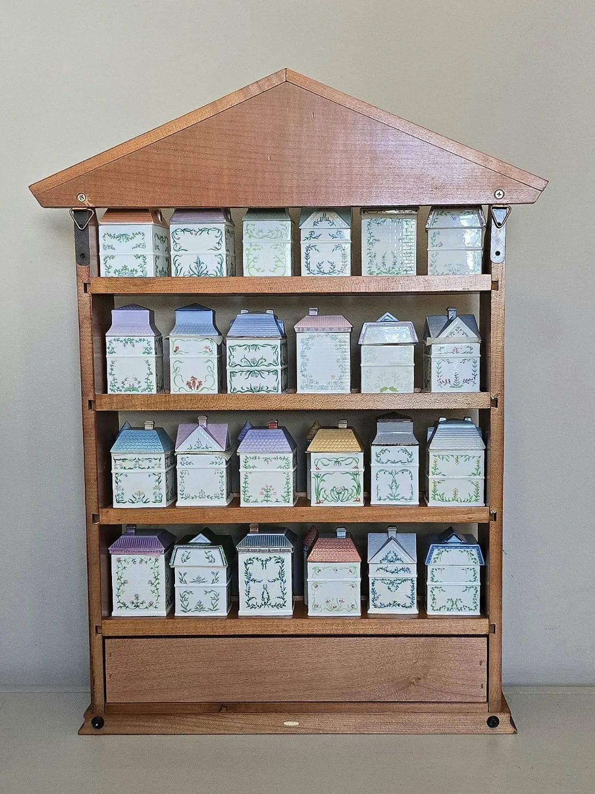 1989 Lenox Spice Village Complete Set with Original Rack 24 Jars